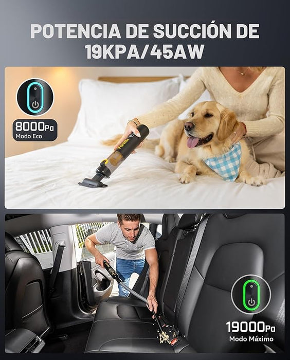 Fanttik Slim V8 APEX - Aspiradora portátil 4 en 1 con potencia de succión de 19000 pa, carga tipo C, 2 modos de succión - Quierox - Tienda Online