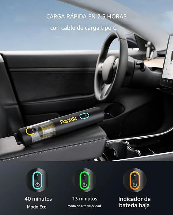 Fanttik Slim V8 APEX - Aspiradora portátil 4 en 1 con potencia de succión de 19000 pa, carga tipo C, 2 modos de succión - Quierox - Tienda Online