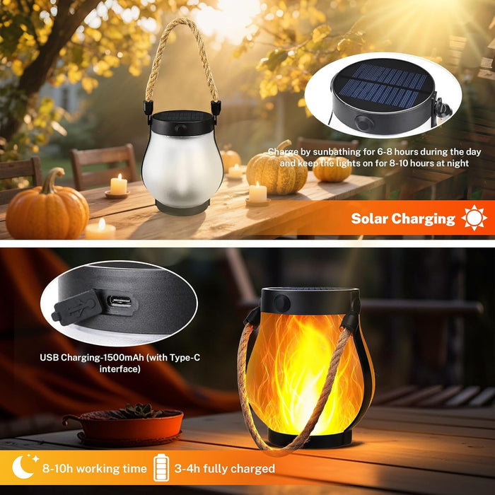 Farol solar de llama para exteriores, linternas al aire libre con efecto de llama - Quierox - Tienda Online