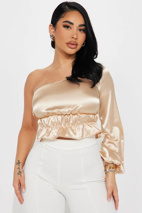 Fashion Nova Blusa Top Let's Cater 2 You Satin - Quierox - Tienda Online