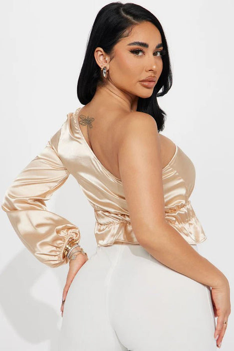 Fashion Nova Blusa Top Let's Cater 2 You Satin - Quierox - Tienda Online