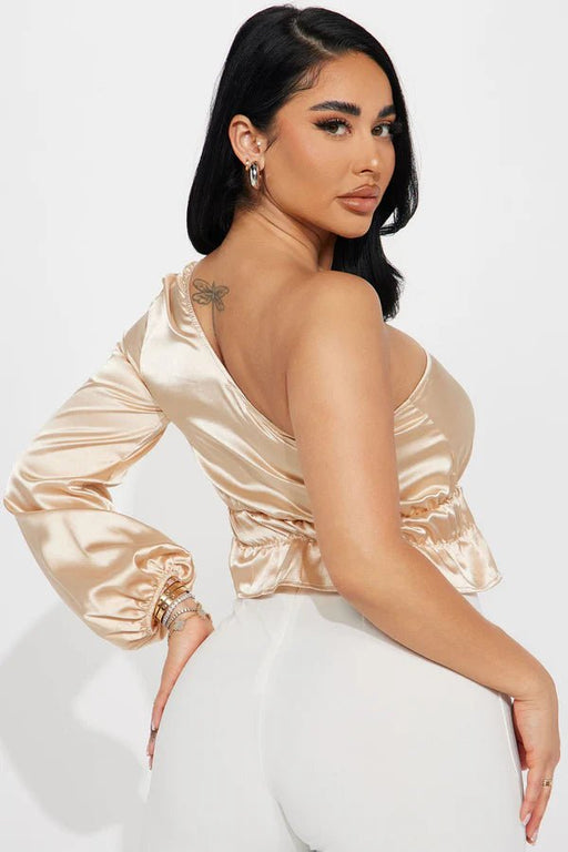 Fashion Nova Blusa Top Let's Cater 2 You Satin - Quierox - Tienda Online