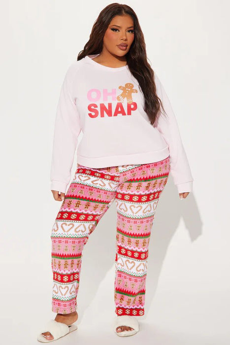 Fashion Nova Conjunto de pijama de peluche de jengibre Oh Snap - Rosa/combinación - Quierox - Tienda Online