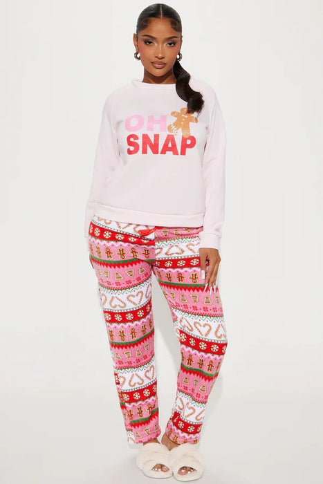 Fashion Nova Conjunto de pijama de peluche de jengibre Oh Snap - Rosa/combinación - Quierox - Tienda Online