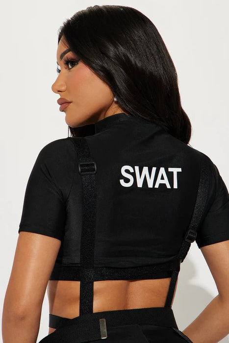 Fashion Nova Conjunto SWAT Babe 6 Piece Costume - Negro - Quierox - Tienda Online