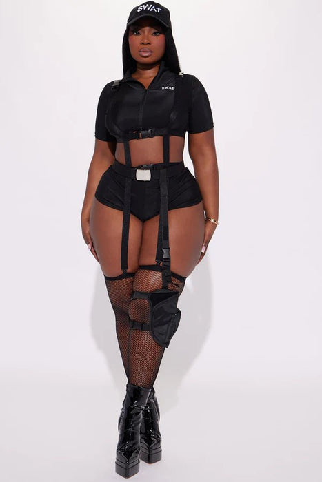 Fashion Nova Conjunto SWAT Babe 6 Piece Costume - Negro - Quierox - Tienda Online