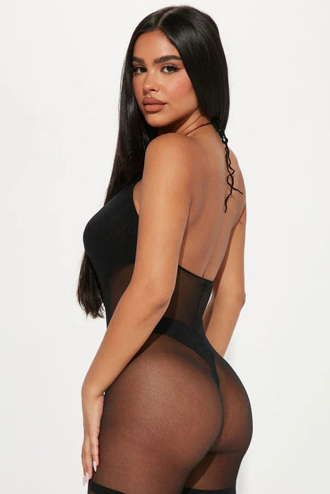 Fashion Nova Media De Cuerpo Provocative Queen Sheer - Negro - Quierox - Tienda Online