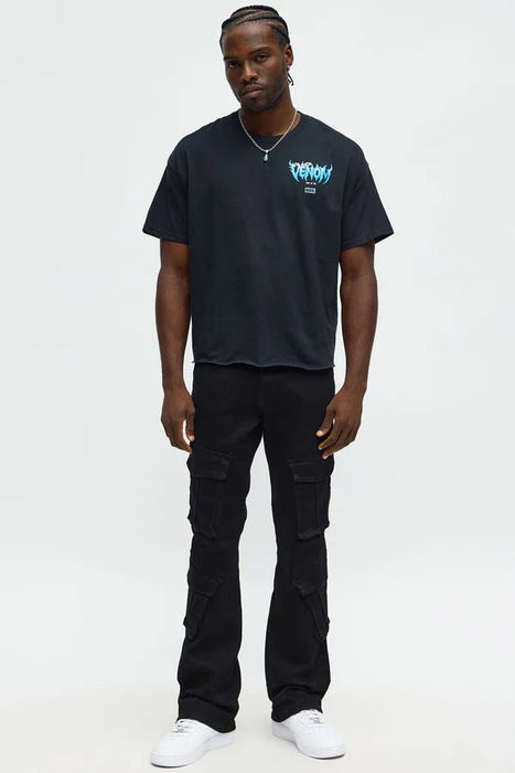 Fashion Nova Men Camisa De Manga Corta Venom Along Came A Spider Boxy - Negro - Quierox - Tienda Online