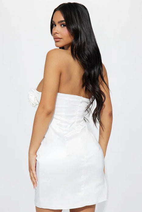 Fashion Nova Minivestido de satén Caterina - Blanco - Quierox - Tienda Online