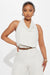 Fashion Nova Mono con cuello halter y cinturón Amelia - Color crema - Quierox - Tienda Online