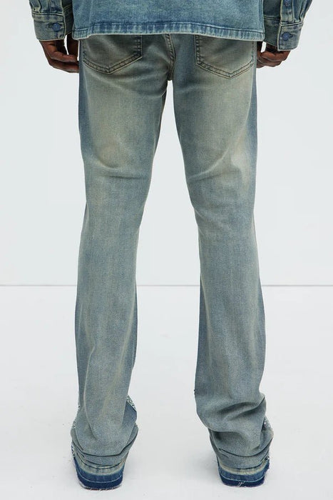 Fashion Nova Pantalón De Mezclilla Stacked Skinny Flare On My Bling Distressed - Deslavado - Quierox - Tienda Online