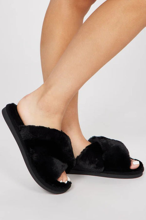Fashion Nova Pantuflas Ready To Be Comfy - Negro - Quierox - Tienda Online