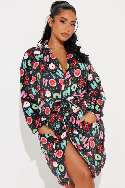 Fashion Nova Pijama de peluche Jolly Santa - Negro/combinado - Quierox - Tienda Online