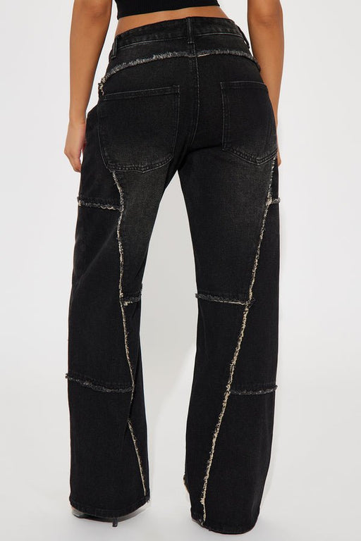 Fashion Nova Vaqueros anchos deshilachados Sorella sin elasticidad - Lavado negro - Quierox - Tienda Online