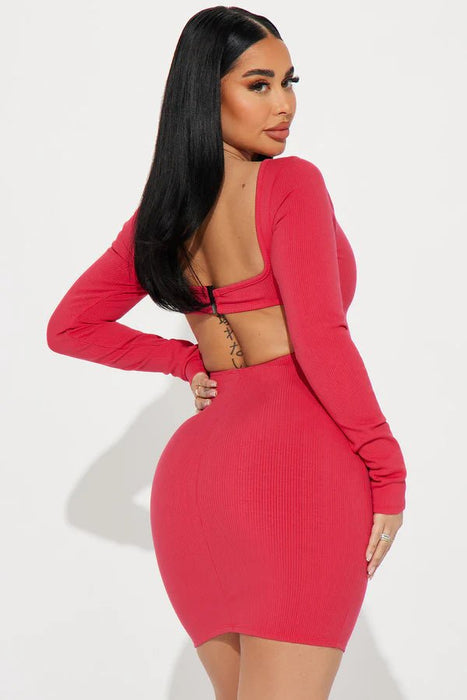 Fashion Nova Vestido mini Sierra Snatched - Frambuesa - Quierox - Tienda Online