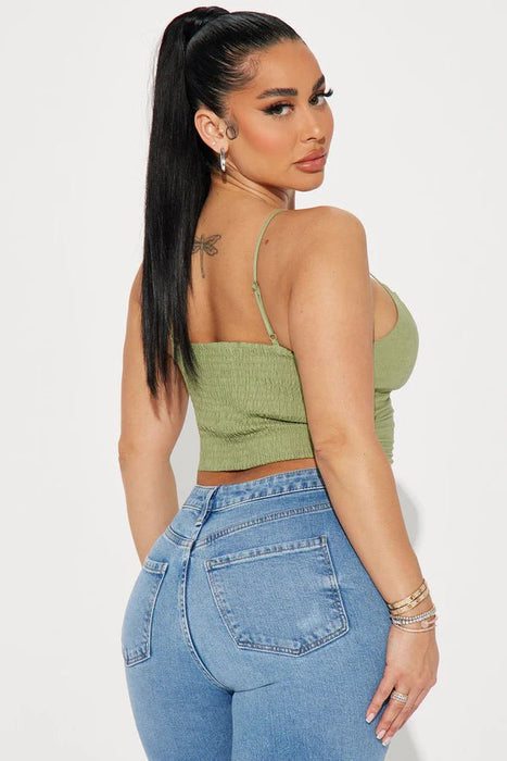 FASHIONNOVA Blusa de lino My Way - Verde - Quierox - Tienda Online