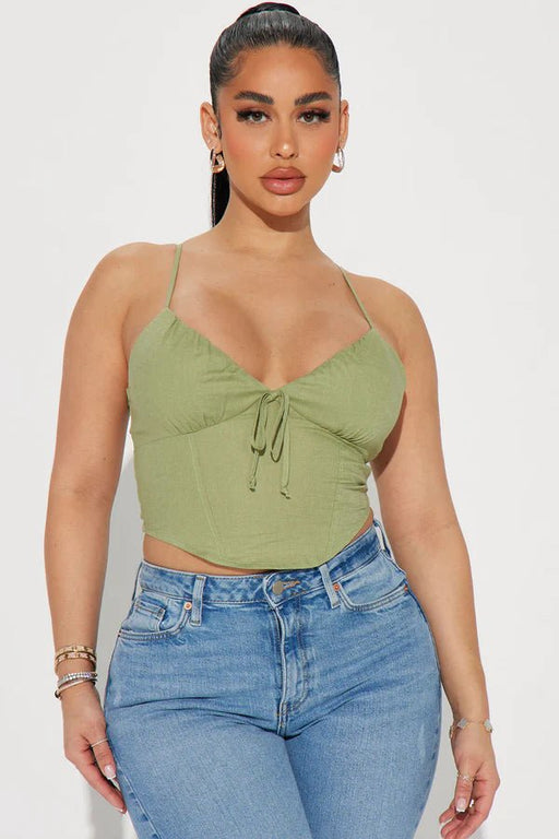 FASHIONNOVA Blusa de lino My Way - Verde - Quierox - Tienda Online
