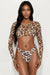 FASHIONNOVA Conjunto de bikini de 3 piezas y top corto Celine Leopard - Marrón/combo - Quierox - Tienda Online