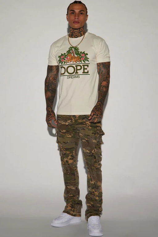 FASHIONNOVA MEN Camisa De Manga Corta Dope Dreams - Hueso - Quierox - Tienda Online