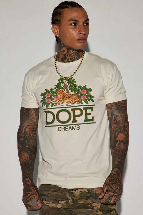 FASHIONNOVA MEN Camisa De Manga Corta Dope Dreams - Hueso - Quierox - Tienda Online