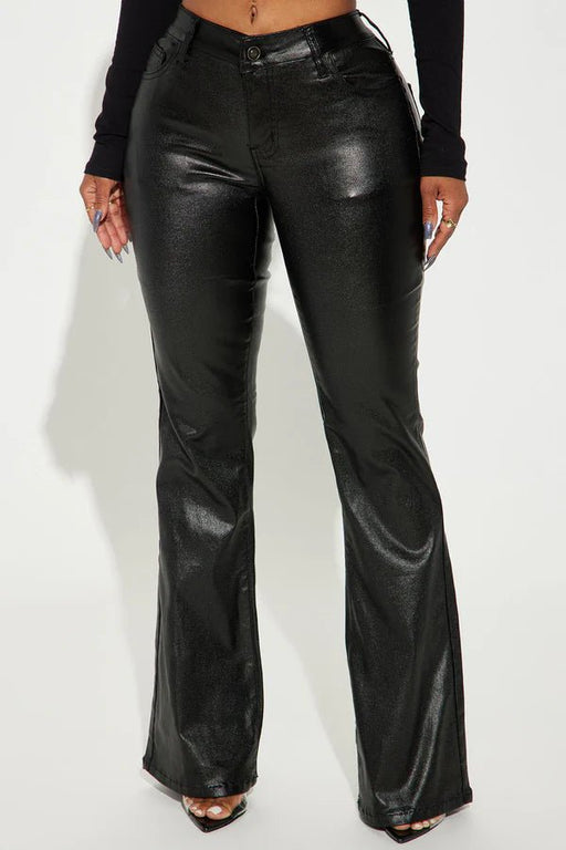 FASHIONNOVA Pantalón acampanado de tiro bajo Nara - Negro - Quierox - Tienda Online