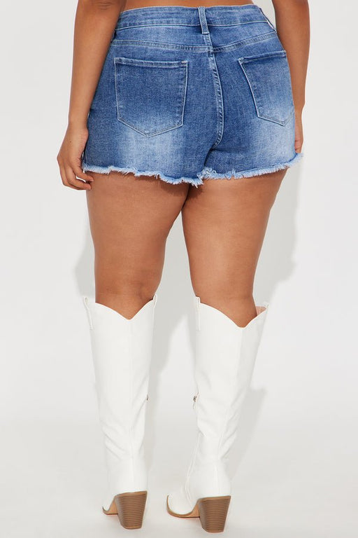 FASHIONNOVA Pantalón corto de mezclilla elástico con abertura - Lavado vintage - Quierox - Tienda Online
