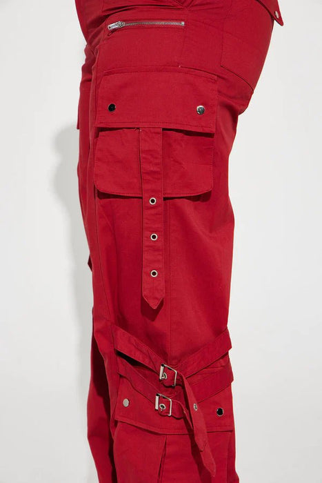 FASHIONNOVA Pantalón Don't Need Your Approval Cargo - Rojo Ladrillo - Quierox - Tienda Online