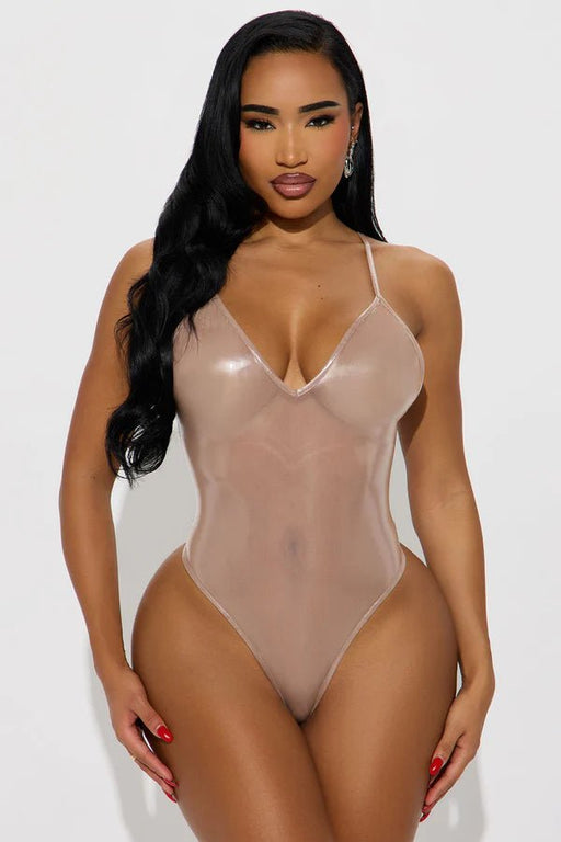 FASHIONNOVA Pantiblusa Sunnfia Faux Leather - Moca - Quierox - Tienda Online