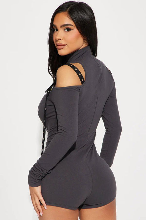 FASHIONNOVA Romper Overol Vintage Rider - Carbón/Combo - Quierox - Tienda Online