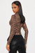 FASHIONNOVA Top de malla con cremallera frontal de leopardo Elisha - Leopardo - Quierox - Tienda Online