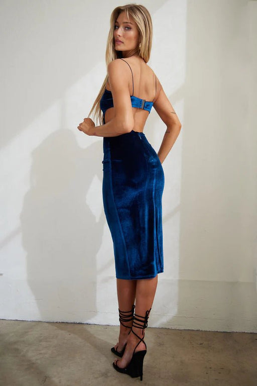 FASHIONNOVA Vestido midi de terciopelo Baddie - Verde azulado - Quierox - Tienda Online