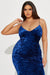 FASHIONNOVA Vestido Midi De Terciopelo Step On The Scene - Azul Marino - Quierox - Tienda Online