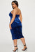FASHIONNOVA Vestido Midi De Terciopelo Step On The Scene - Azul Marino - Quierox - Tienda Online