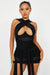 FASHIONNOVA Vestido Mini De Malla Tied To You - Negro - Quierox - Tienda Online