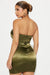 FashionNova Vestido mini Katie de satén - Verde oliva - Quierox - Tienda Online