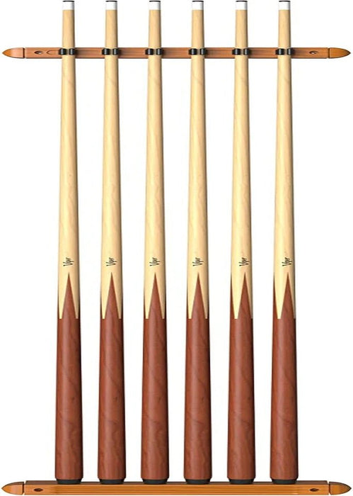 Fat Cat de 2 piezas montado de pared de madera dura para taco de billar, capacidad para 6 tacos - Quierox - Tienda Online