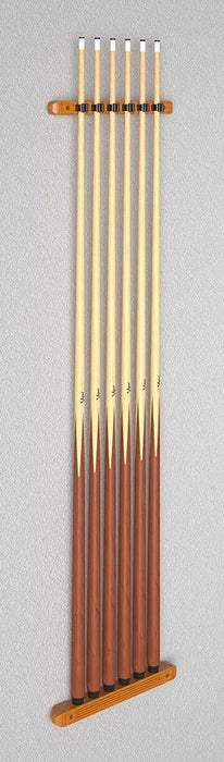 Fat Cat de 2 piezas montado de pared de madera dura para taco de billar, capacidad para 6 tacos - Quierox - Tienda Online