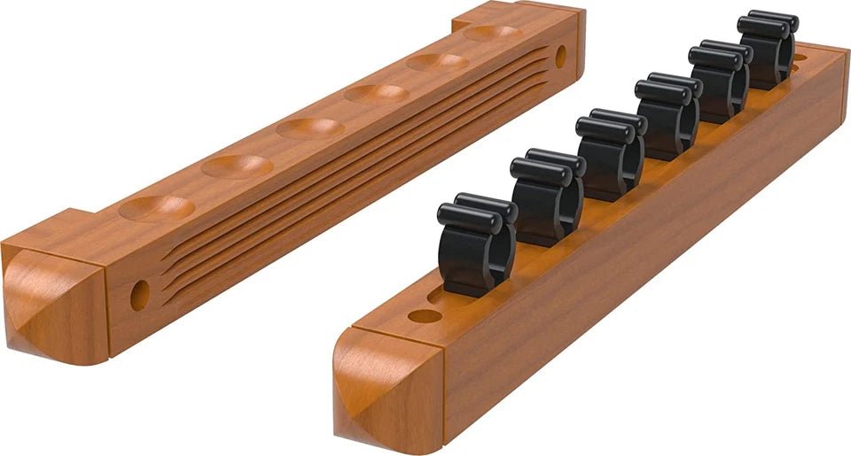 Fat Cat de 2 piezas montado de pared de madera dura para taco de billar, capacidad para 6 tacos - Quierox - Tienda Online