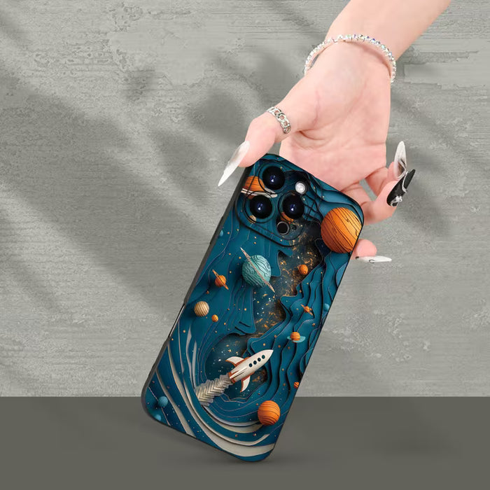 Fundas para Teléfono Móvil con Patrón de Planeta Feliz Creativo para iPhone 12 pro max