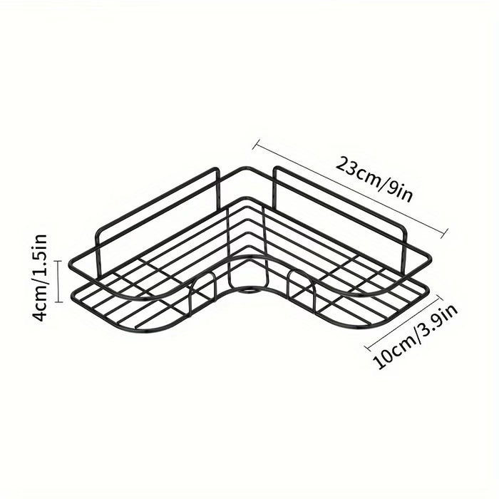 1pc Estante de Esquina No Perforado, Estante para Baño, Gabinete de Almacenamiento