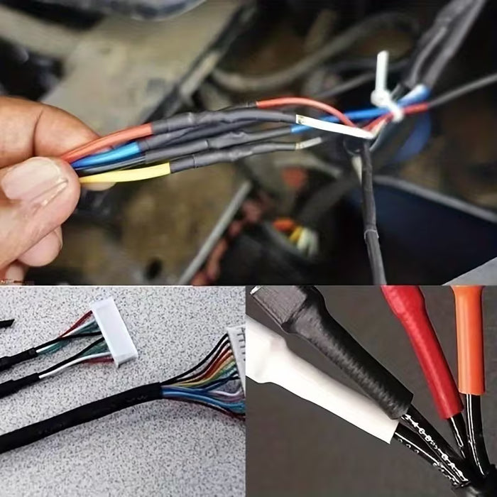 Juego de Tubos Termorretráctiles de Poliolefina 150 piezas, Surtido de Fundas Térmicas para Cables 2:1
