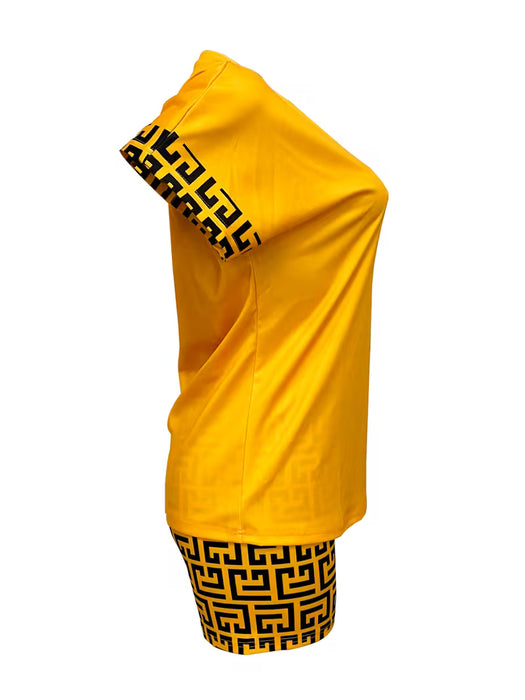 Conjunto de ropa de mujer transfronteriza, con estampado y pantalón corto
