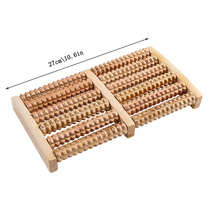 Eco Rodillo masajeador de pies de madera para fascitis plantar