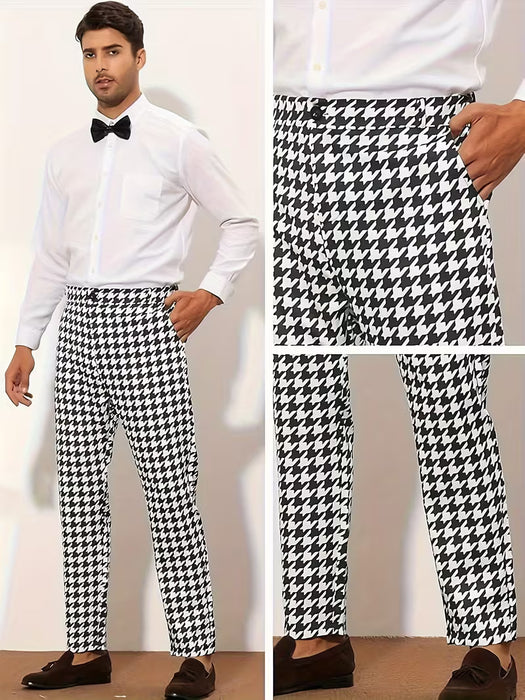 Pantalones de Vestir para Hombre a Cuadros Houndstooth