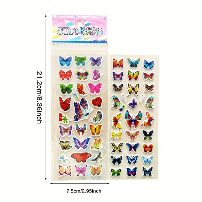1cs Pegatinas de Burbujas de Mariposas Coloridas y Hermosas para Decoración de Cuadernos