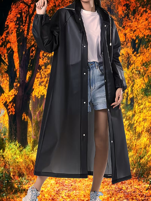 Impermeable Largo de EVA Duradero con Capucha Ajustable - Ligero, Transpirable