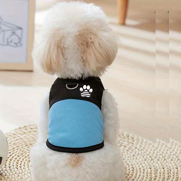 Chaleco de Malla Transpirable con Huella de Pata, Lavable a Máquina, Ropa para Mascotas