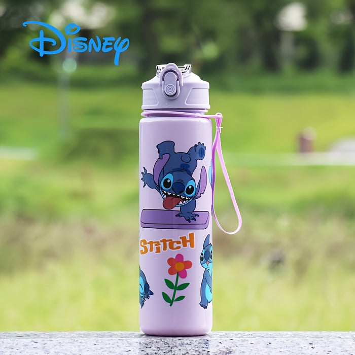 1 botella de agua deportiva con sorbete de plástico de Stitch 750 ml