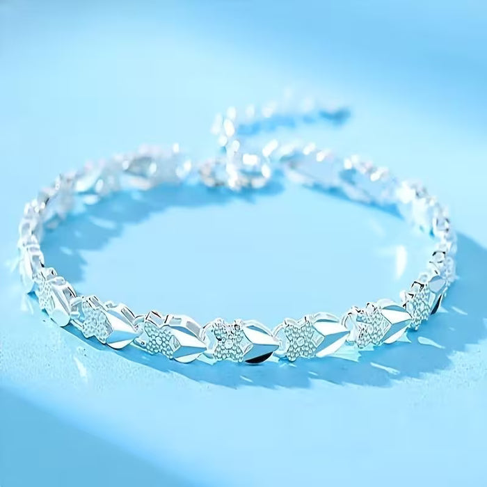 Pulsera de trébol de cuatro hojas chapada, un amuleto de la suerte Elegante y encantadora