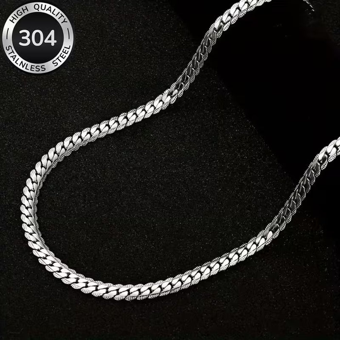 Collar de acero inoxidable 304 con relieve para hombre, hipoalergénico